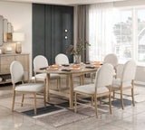 ZNTS Natural Finish Dining Side Chairs Set of 2, Beige Fabric Upholstered Seat Back Classic Luxury Dining B011P285301