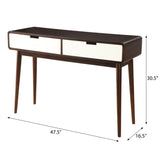 Espresso and White 2-drawer Sofa Table B062P181380