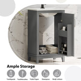 20 Inch Modern Small Bathroom Vanity Cabinet With Ceramic Basin- 20*14.5*33.3 Inches,Ample WF318756AAE