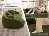 LY-049S Curved Modern Boneless Sofa Loveseat, Backrest Upgrade, 2-Seater Green Chenille Compression W2231P402441