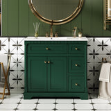 36" Vanity with Top for Bathroom, Modern Bathroom Storage Vanity Includes Adjustable Shelf, Soft N710P279991F