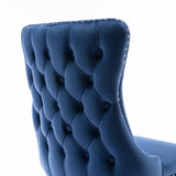 Furniture,Upholstered Wing-Back Dining Chair with Backstitching Nailhead Trim and Solid Wood 12279323