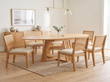 43.3"-59.05" Extendable Round Dining Table for 4-6, Round-to-Oval Kitchen Table with Removable W3867P538531