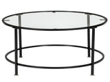2 Layers 5mm Thick Tempered Glass Countertops Round Wrought Iron 78826240