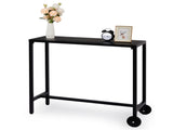 40" Outdoor Table with Wheels, Rectangle Narrow Counter Height Table, Ideal 56411537