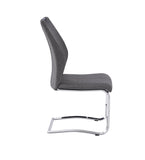 Modern Upholstery Fabric/ Chrome Dining Chair In Gray, Set of 2 B091P183621