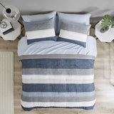 Twin Stripe Comforter Set with Bed Sheets B03599092