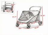 Gray Heavy Duty Dog Stroller Up to 66 LBS, All-Terrain Suspension for Backyard & Park Use 48550082