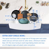 Fireclay 33" L X 20" W Farmhouse Arch Edge Apron Front Single Bowl Kitchen Sink W122567052