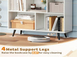 7 Cube Bookcase 3-Tier Modern Storage Organizer with 4 Metal Legs Bookshelves 68770112