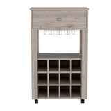 DEPOT E-SHOP Margh Bar Cart Drawer, Light Gray B097133242