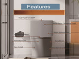 Matte Grey Elongated One Piece Toilet Dual Flush 1.1/1.6 GPF Water Saving Comfort Seat Height, Map W2826P192008