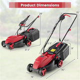 10 ampere 13 inch electric rope lawn mower with dual safety switches -Red 49464649