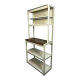31.50" White and Rustic Brown color 5-Tier Bakers Rack for Kitchen with Storage, Coffee Bar, Kitchen W1412P230431