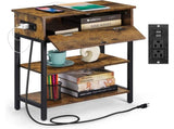 End Table with Drawer and Charging Station, Brown 36088781