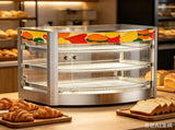Food Warmer Cabinet with Curved Tempered Glass, Commercial Heated Display, 3 Tier Stainless Steel, 54462682