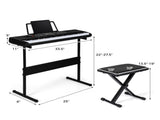 61 Key Beginner Piano Keyboard Electric Keyboard Kit with Adjustable Stand and Stool 04019248
