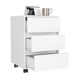 ZNTS Artemisa 3 Drawer Filing Cabinet, Four Casters, Superior Top -White B20091891