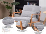 Mid-Century Modern Accent Chair, Arm Chair Living Room Chairs Pillow Upholstered Reading Chair 00018023