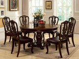 Traditional Intricate Back Design Set of 2 Side Chairs Brown Cherry Solid wood Chair Padded B01178728