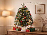 3FT Frosted Artificial Christmas Tree in Cement Pot, Pre-Lit Warm White LED Lights 8 Lighting Modes, 28016160