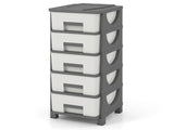 5-Drawer PP Storage Cabinet Vertical Slim Organizer for Bedroom Bathroom Office 70527350