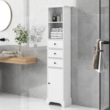 ZNTS White Tall Bathroom Cabinet, Freestanding Storage Cabinet with 3 Drawers and Adjustable Shelf, MDF WF298152AAK