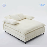 54.75" W Oversized Chaise Lounge Chair,Fluffy Cushioned Sofa Bed,Deep W1628P252010