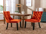 Modern, High-end Tufted Solid Wood Contemporary Velvet Upholstered Dining Chair with Wood Legs 70319788