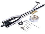 Chrome 28" Tilt Street Rod Floor Shift Steering Column with Key, 9-Hole Adapter 87882490