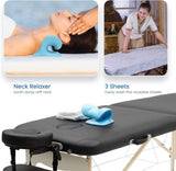 ZNTS Massage Table Portable with Neck Stretcher and Sheets, 84 inch Bed Adjustable Lash Bed 52293987