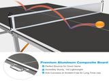 6ft Black Mid-Size Table Tennis Table Foldable & Portable Ping Pong Table Set for Indoor & Outdoor 19340841