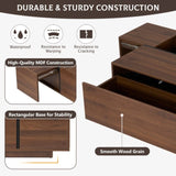 Rectangular Sliding Top Coffee Table with 2 Drawers and 2 Hidden Storage for Living Room 47.2" N735P250955D