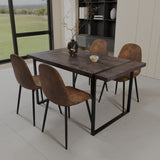59" MDF black wooden table and modern chair set of 4 pieces, medieval wooden kitchen 69447352