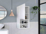 Medicine Single Door Cabinet 32" H, Two Interior Shelves, Two External Shelves, White B097133167