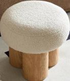 W8017-1 Mushroom stool, grieg plush cushion, wooden barrel PVC pipe, walnut finish W2085129982