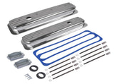 Polished Short Finned Center Bolt Valve Covers w/ Gasket Fit for SBC 1987-1997 Small Block Chevy 70073957