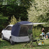 ZNTS 140*180*167cm Silver Tape Hardcore SUV Rear Tent Camping Tent Navy Blue Dark Gray 18384939