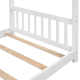 ZNTS Twin Size House Platform Bed with Headboard and Footboard,Roof Design,White WF284064AAK