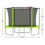 10FT Trampoline for Kids, Basketball Hoop and Ladder, Outdoor Kids Trampoline with Safety K1163P147346
