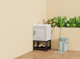 20" Small Bathroom Vanity with Sink & Hot and Cold Faucet, Freestanding Bathroom Cabinet with White W688P224408