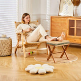 Ottoman Footstool Natural Seagrass Footrest Pouf Ottomans with X Wooden Legs Rectangular Hand 34645440