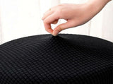 Give Corn kernel leather cover,Round Shape Adjustable Salon Stool with Back and Line Black 74315953