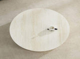 Faux travertine Round Coffee Table with Eye-Catching Relief Design, Travertine W876P362386