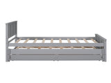 Twin Size Platform Bed with Trundle and Drawers, Gray WF298815AAE