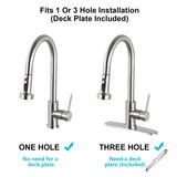 Stainless Steel Pull Down Kitchen Faucet with Soap Dispenser Brushed Nickel W122569700