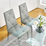 Modern simple light luxury dining chair Grey chair Home bedroom stool back PU electroplated chair W210122522