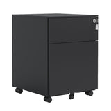 ZNTS 2 Drawer Mobile File Cabinet with Lock Steel File Cabinet for Legal/Letter/A4/F4 Size, Fully W252125343