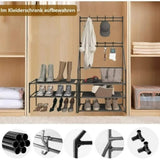 ZNTS 5-Tier Shoe Rack Shoe Storage for Entryway,Narrow Shoe Rack,Coat and Shoe Rack with 8 Hooks 89388992