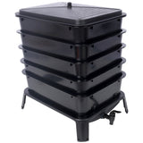 5-Layer Worm Compost Bin, 50L Worm Composter, Easy Setup Inclusive Worm Farm Kit for Recycling Food W465P225016